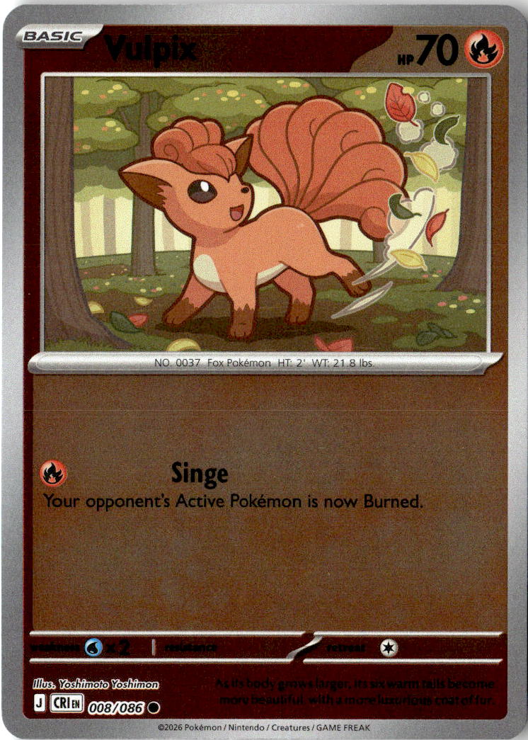 Front of Vulpix 008/086 from Chaos Rising