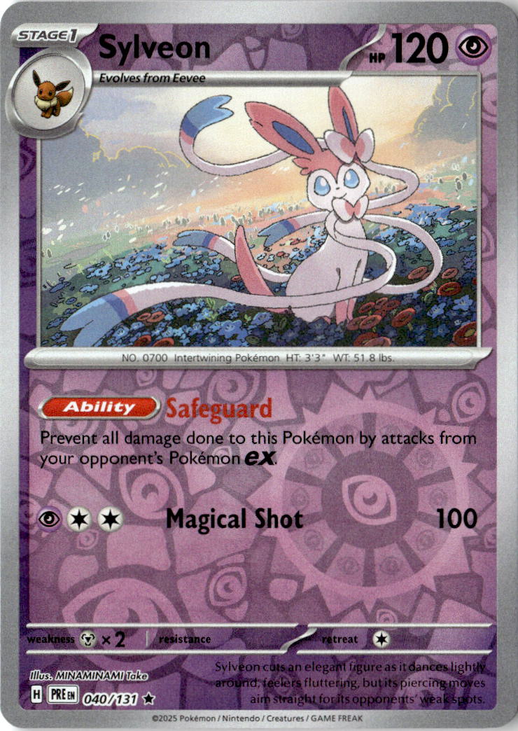 Front of Sylveon 040/131 from Prismatic Evolutions
