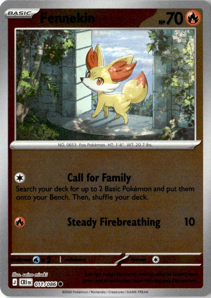 Front of Fennekin 011/086 from Chaos Rising