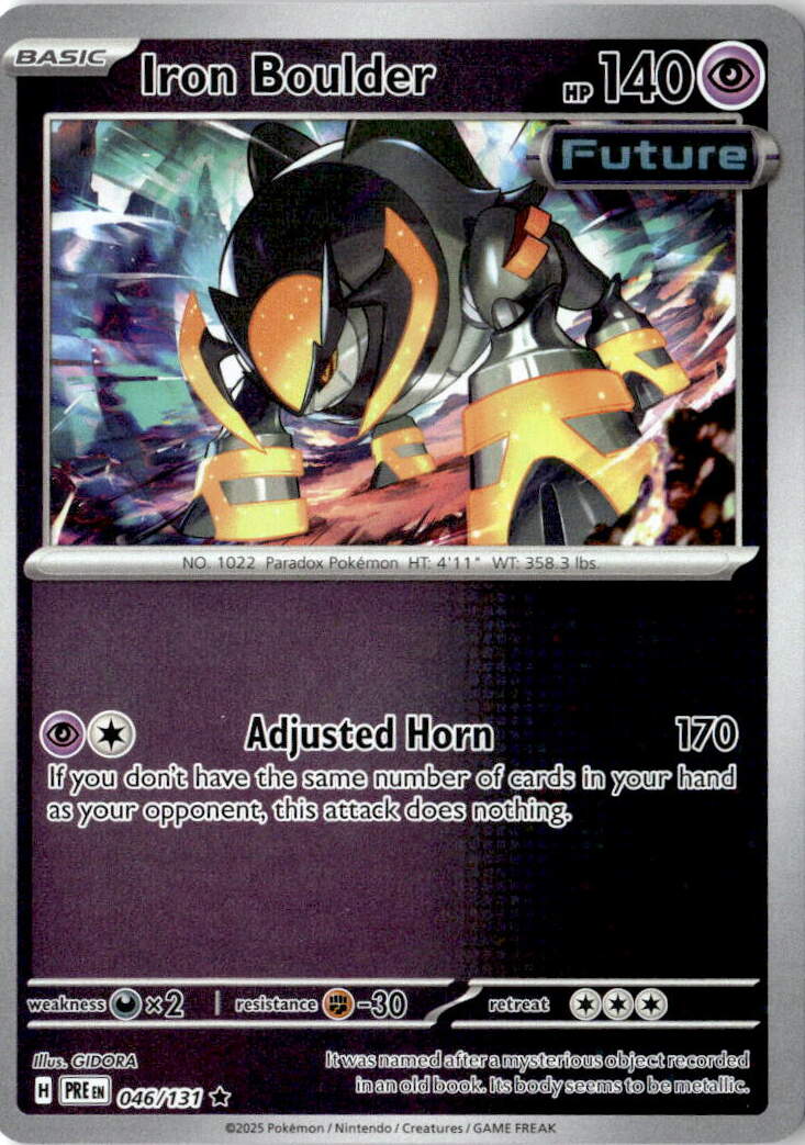Front of Iron Boulder 046/131 from Prismatic Evolutions