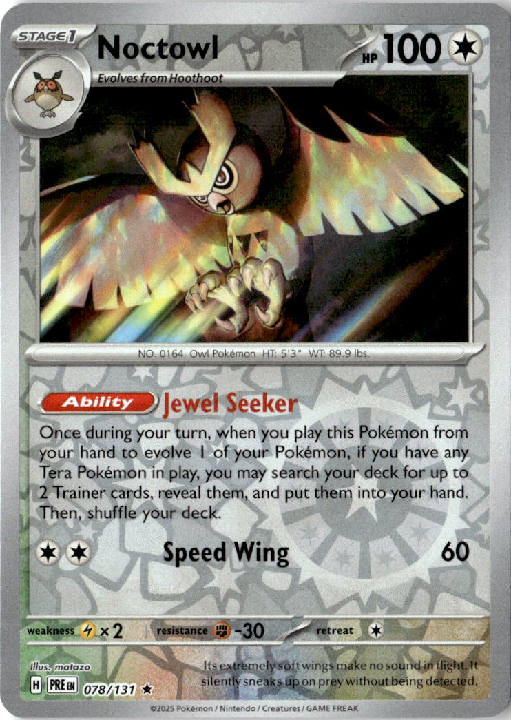 Front of Noctowl 078/131 from Prismatic Evolutions