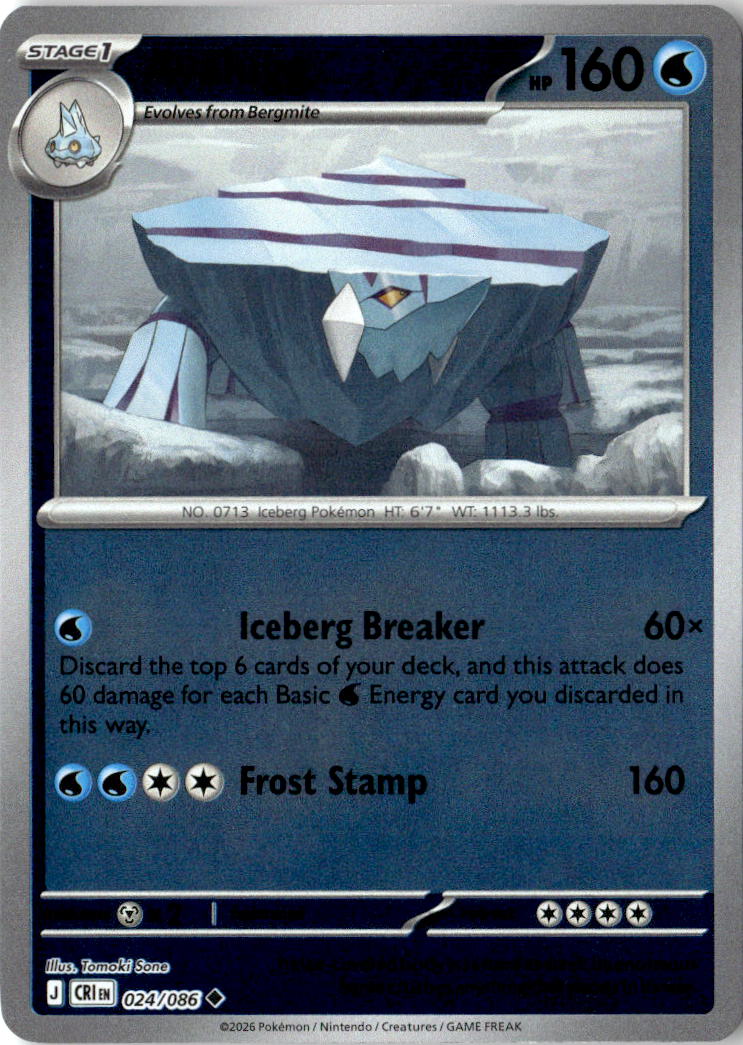 Front of Avalugg 024/086 from Chaos Rising