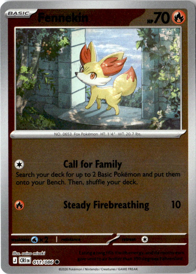 Front of Fennekin 011/086 from Chaos Rising