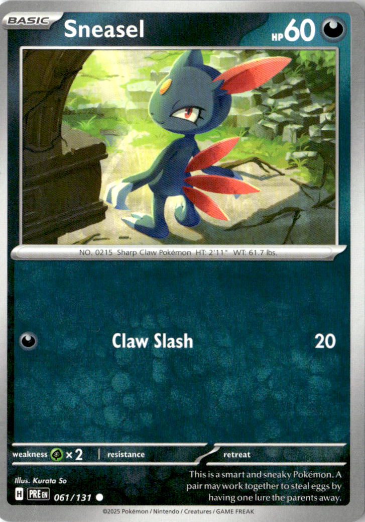 Front of Sneasel 061/131 from Prismatic Evolutions