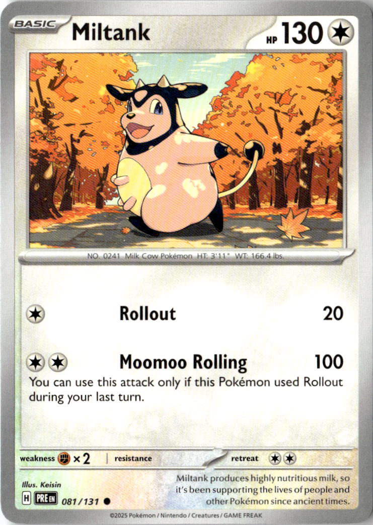 Front of Miltank 081/131 from Prismatic Evolutions