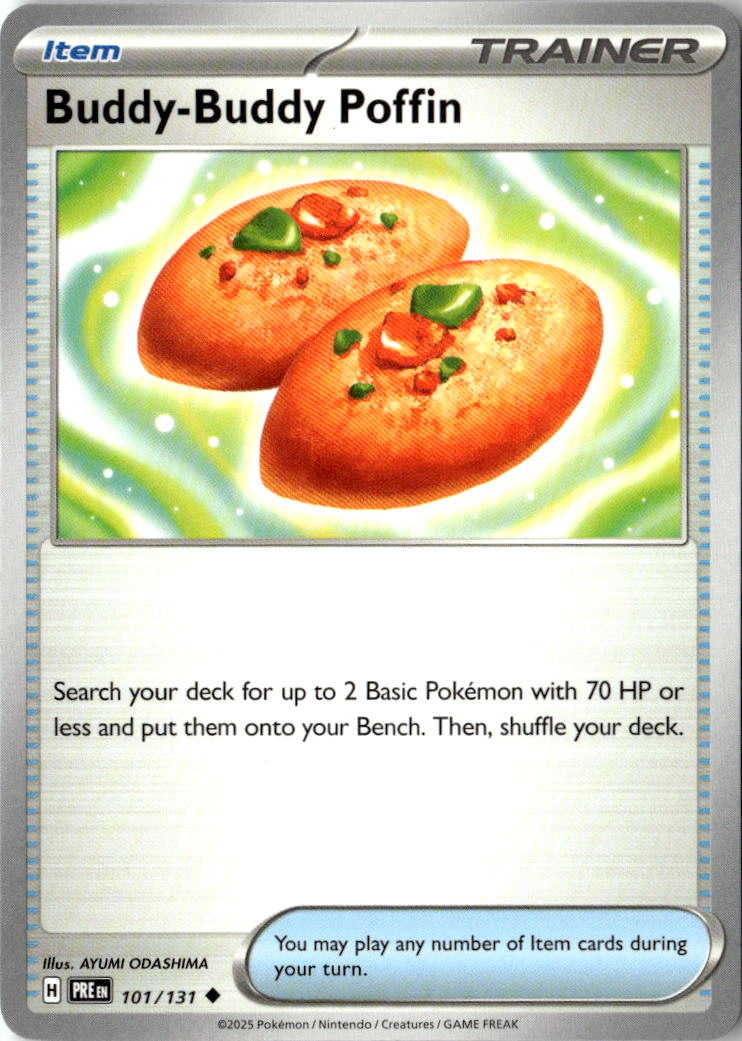 Front of Buddy-Buddy Poffin 101/131 from Prismatic Evolutions