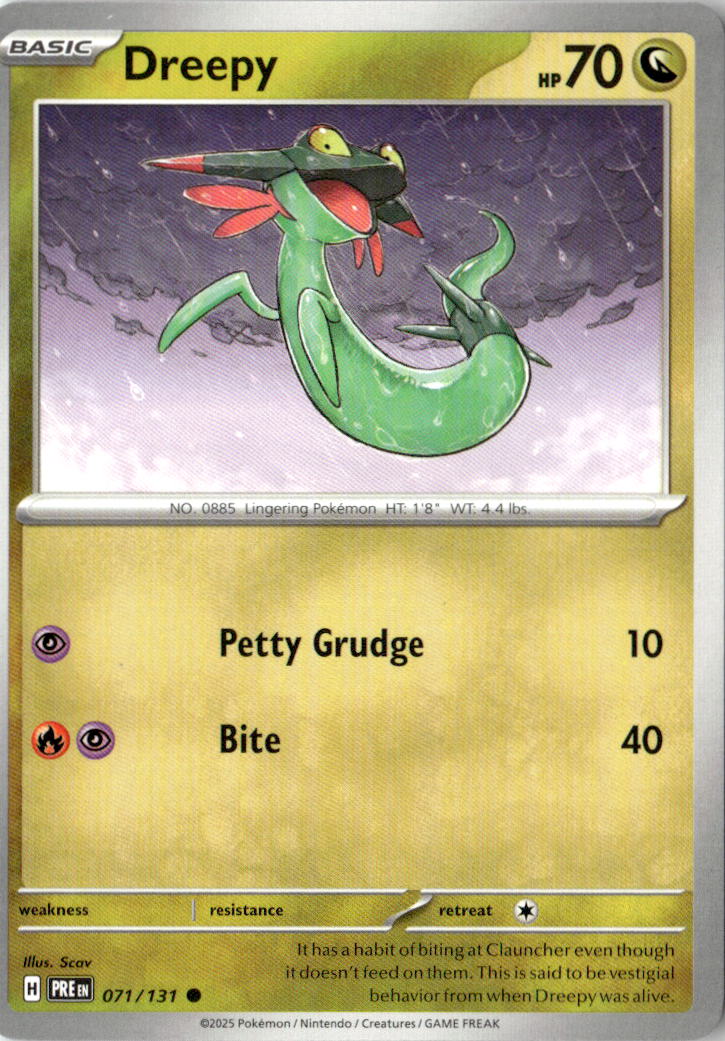 Front of Dreepy 071/131 from Prismatic Evolutions