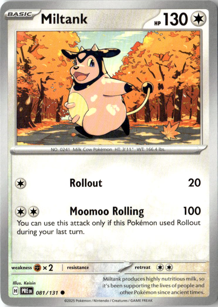 Front of Miltank 081/131 from Prismatic Evolutions