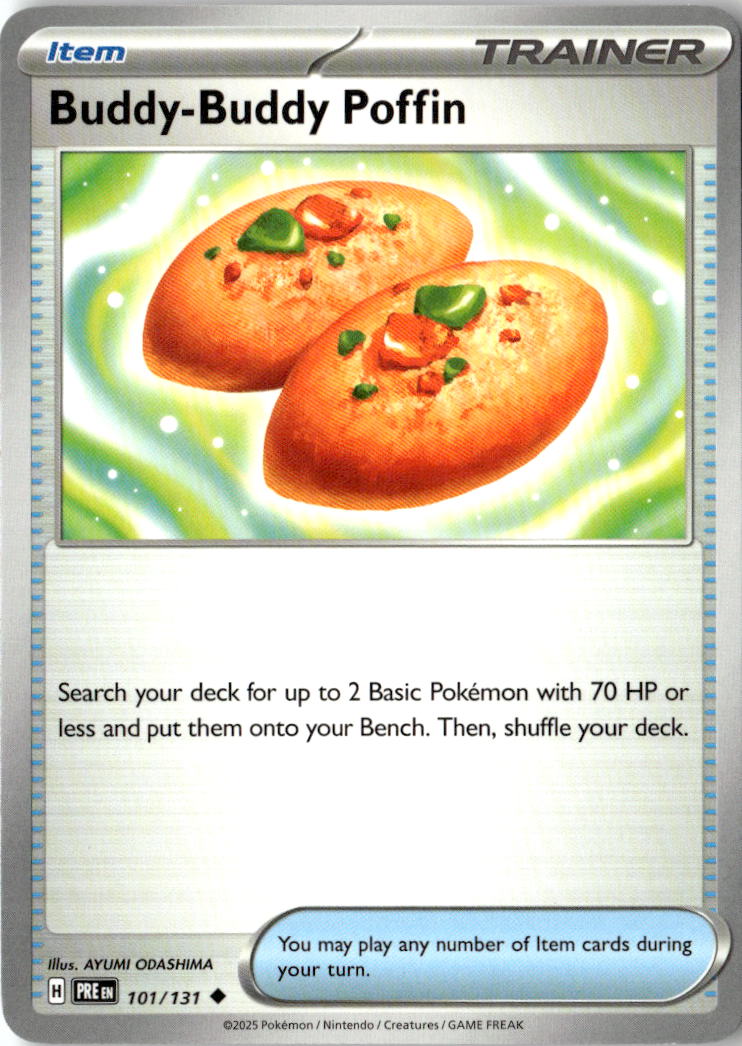 Front of Buddy-Buddy Poffin 101/131 from Prismatic Evolutions