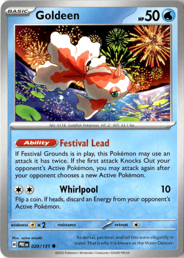 Front of Goldeen 020/131 from Prismatic Evolutions