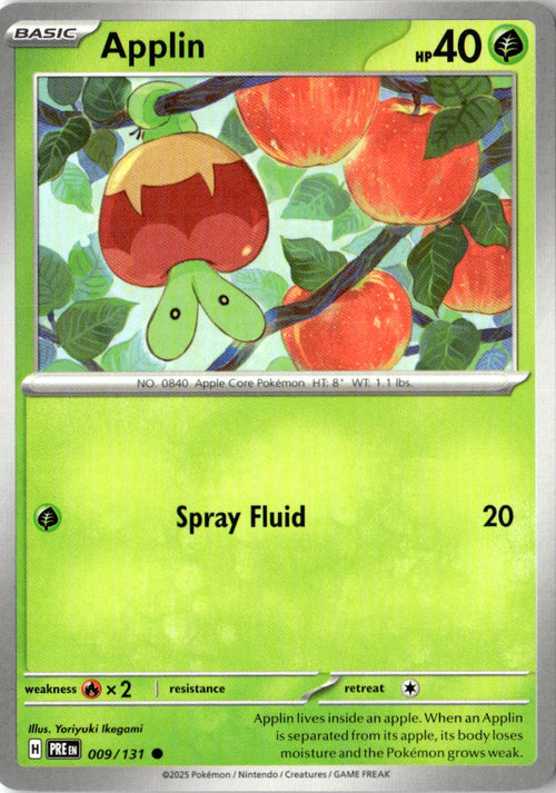 Front of Applin 009/131 from Prismatic Evolutions