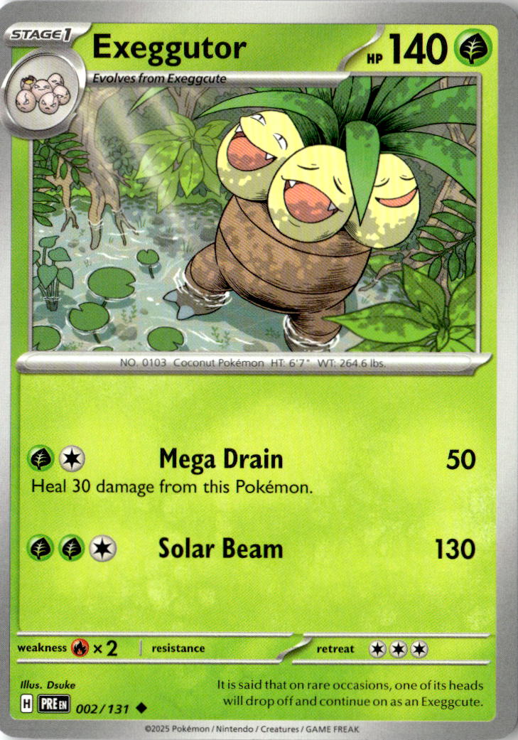 Front of Exeggutor 002/131 from Prismatic Evolutions