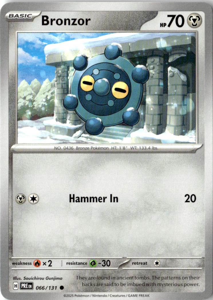 Front of Bronzor 066/131 from Prismatic Evolutions