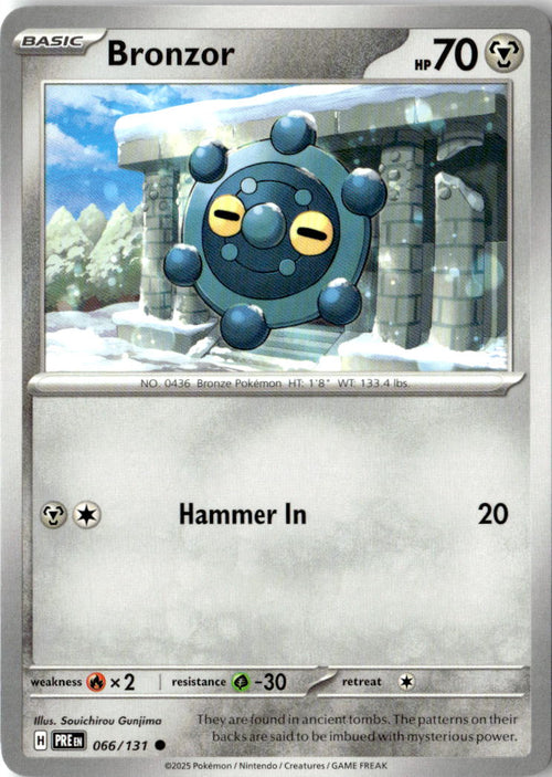 Front of Bronzor 066/131 from Prismatic Evolutions