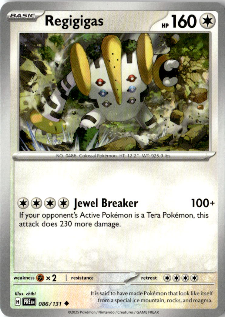 Front of Regigigas 086/131 from Prismatic Evolutions