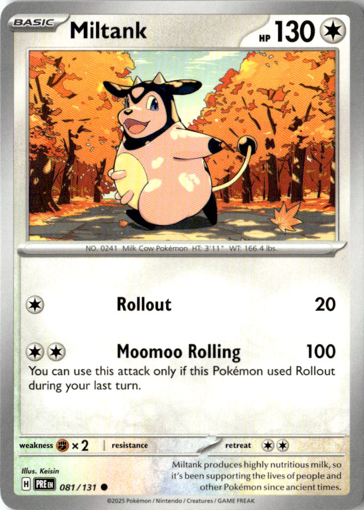 Front of Miltank 081/131 from Prismatic Evolutions
