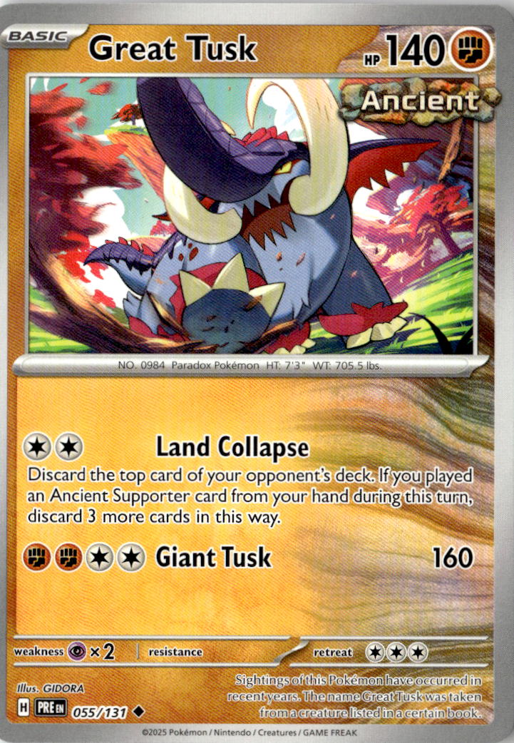 Front of Great Tusk 055/131 from Prismatic Evolutions