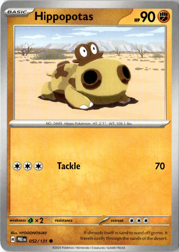 Front of Hippopotas 052/131 from Prismatic Evolutions