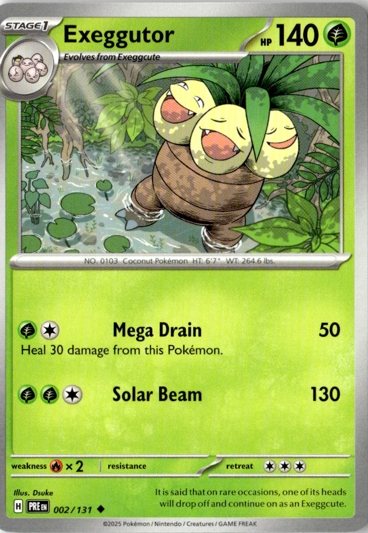 Front of Exeggutor 002/131 from Prismatic Evolutions