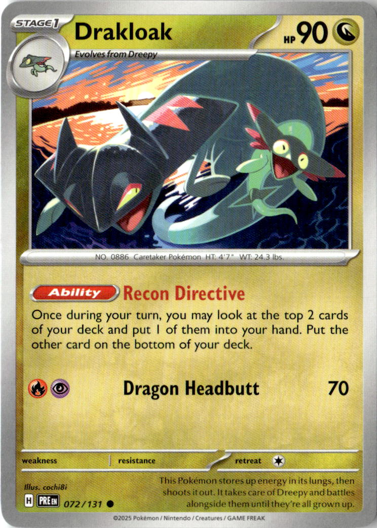 Front of Drakloak 072/131 from Prismatic Evolutions