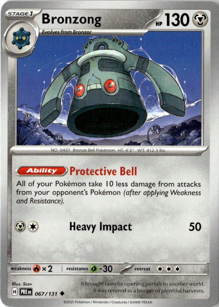 Front of Bronzong 067/131 from Prismatic Evolutions