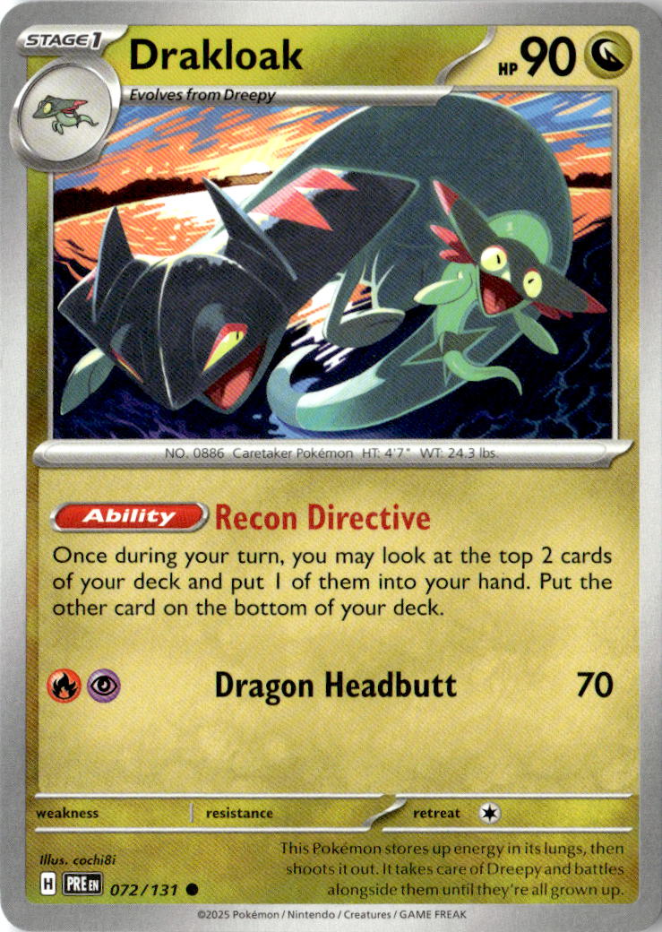 Front of Drakloak 072/131 from Prismatic Evolutions