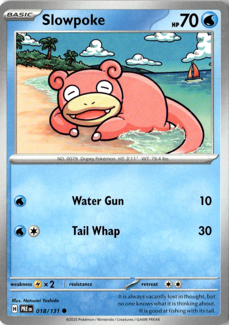 Front of Slowpoke 018/131 from Prismatic Evolutions