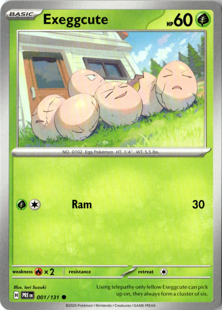 Front of Exeggcute 001/131 from Prismatic Evolutions