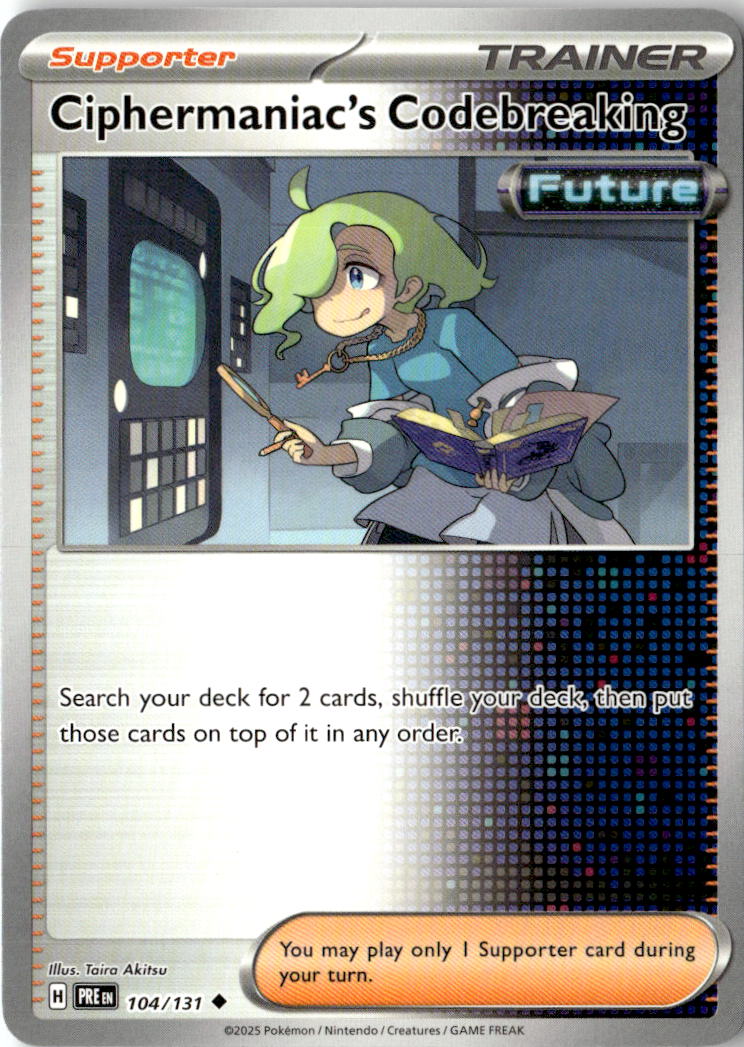 Front of Ciphermaniac's Codebreaking 104/131 from Prismatic Evolutions
