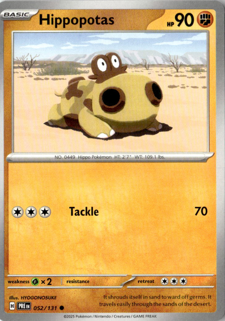 Front of Hippopotas 052/131 from Prismatic Evolutions