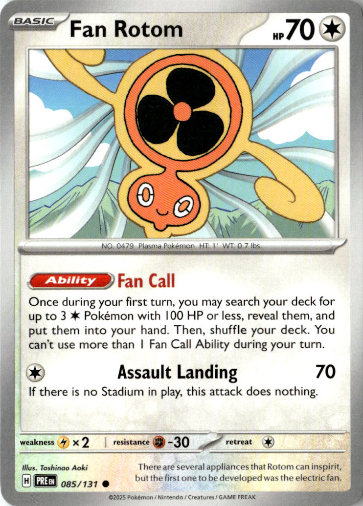 Front of Fan Rotom 085/131 from Prismatic Evolutions