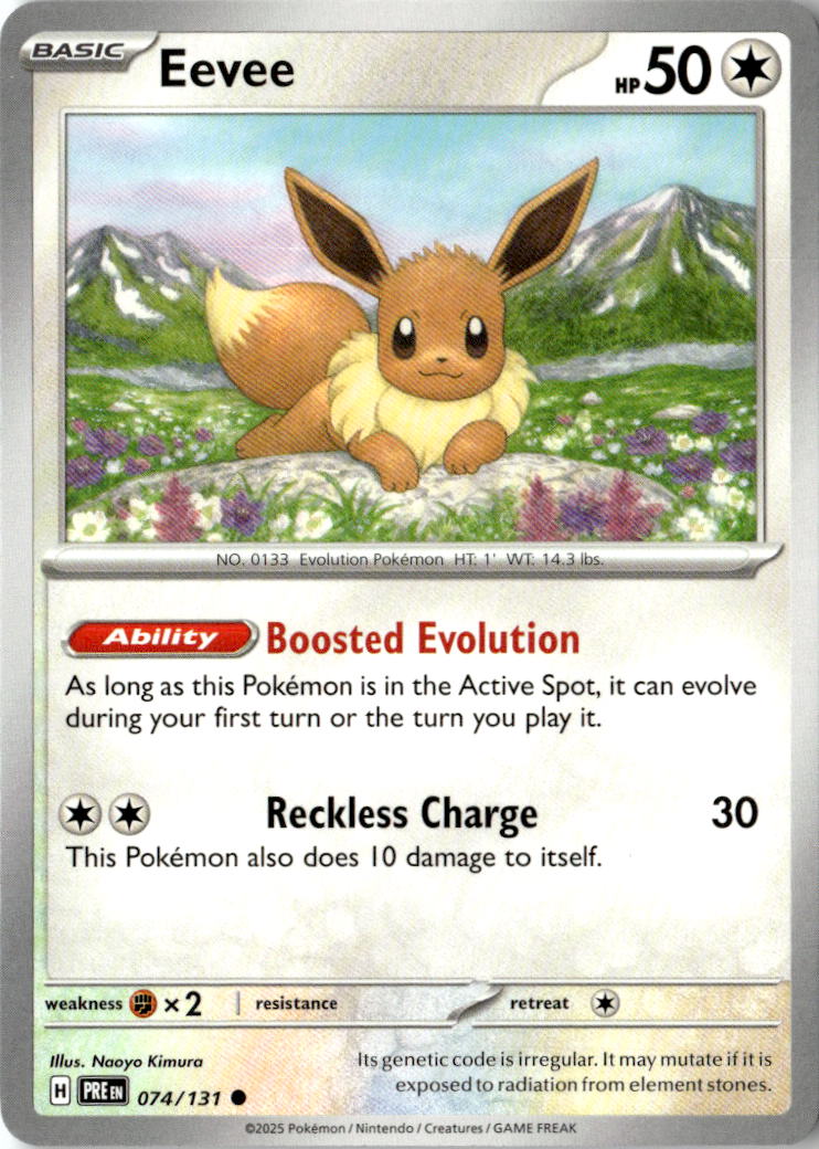 Front of Eevee 074/131 from Prismatic Evolutions