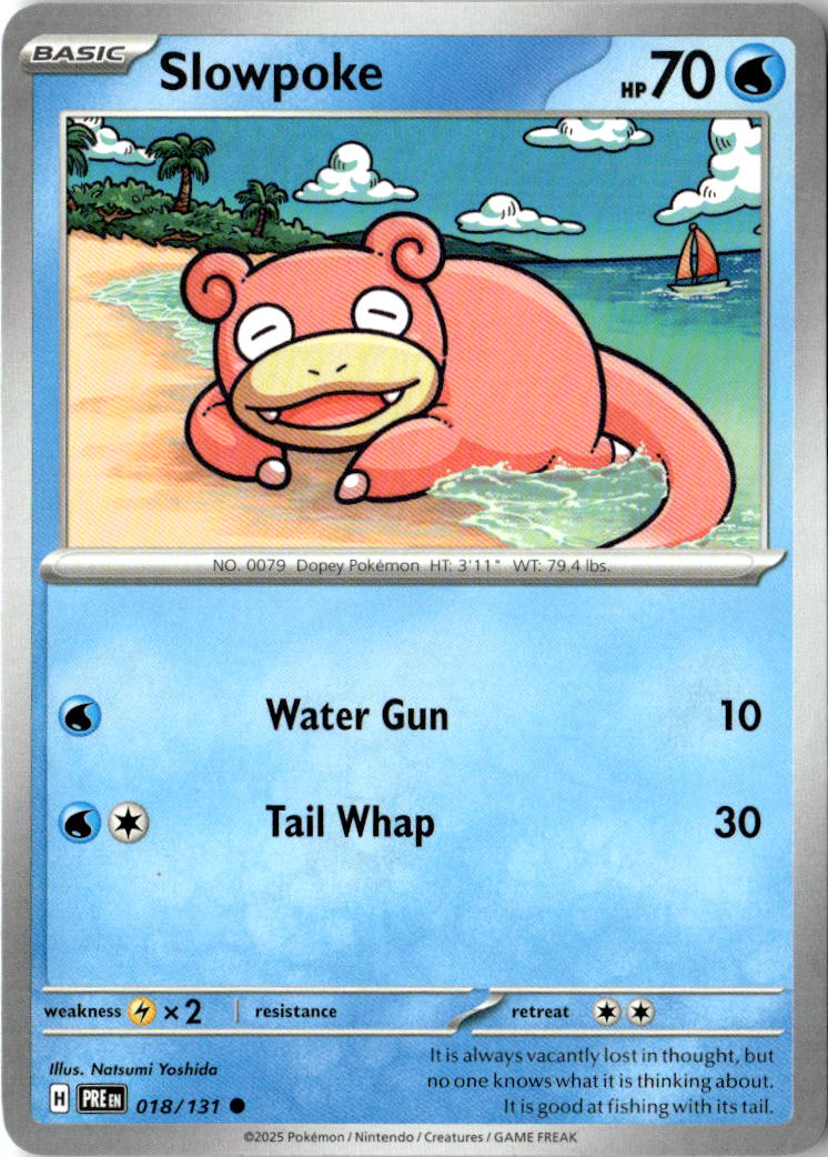 Front of Slowpoke 018/131 from Prismatic Evolutions