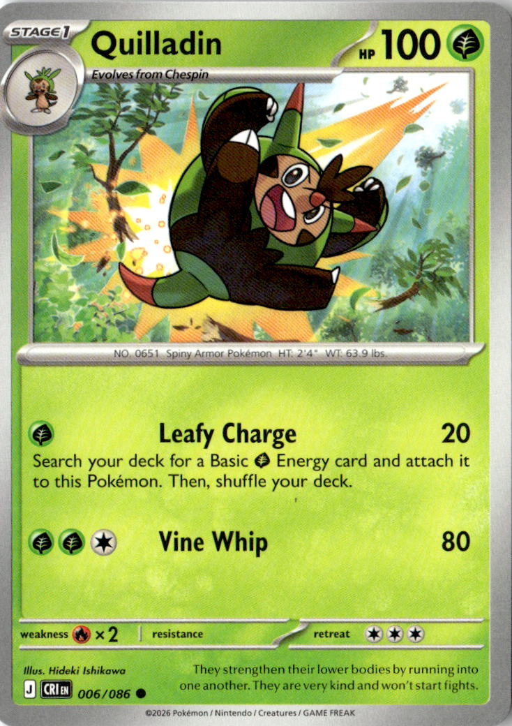 Front of Quilladin 006/086 from Chaos Rising