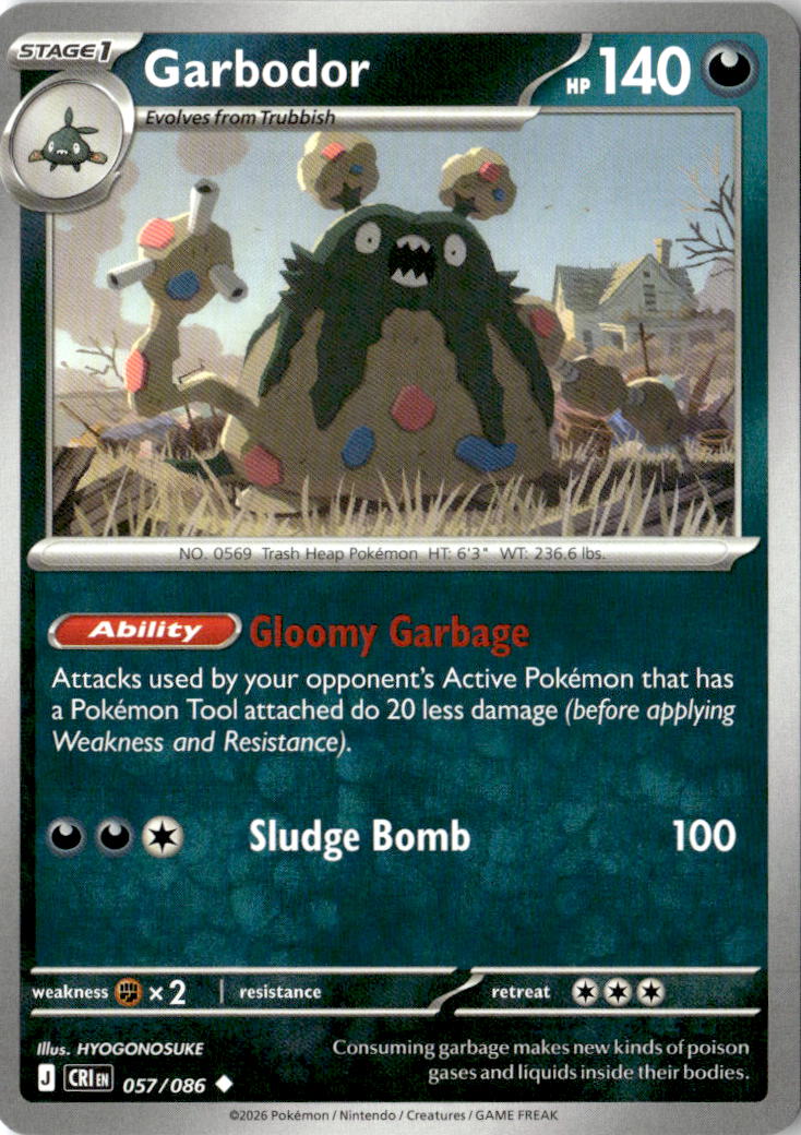 Front of Garbodor 057/086 from Chaos Rising