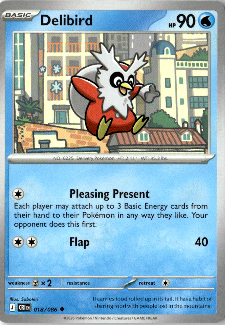 Front of Delibird 018/086 from Chaos Rising