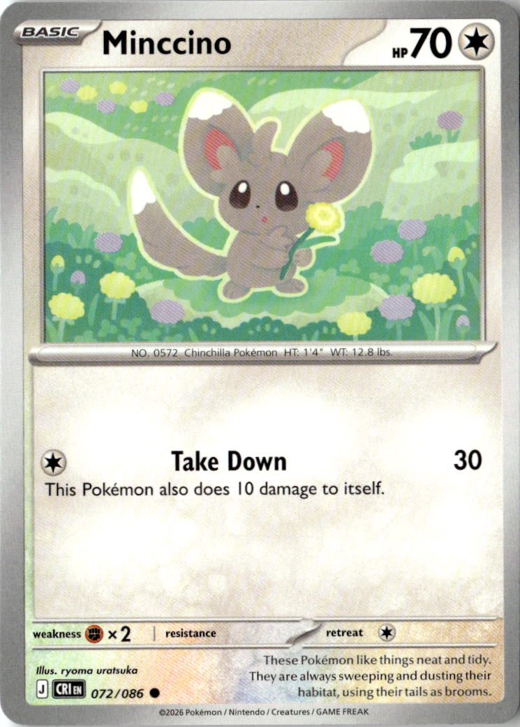 Front of Minccino 072/086 from Chaos Rising