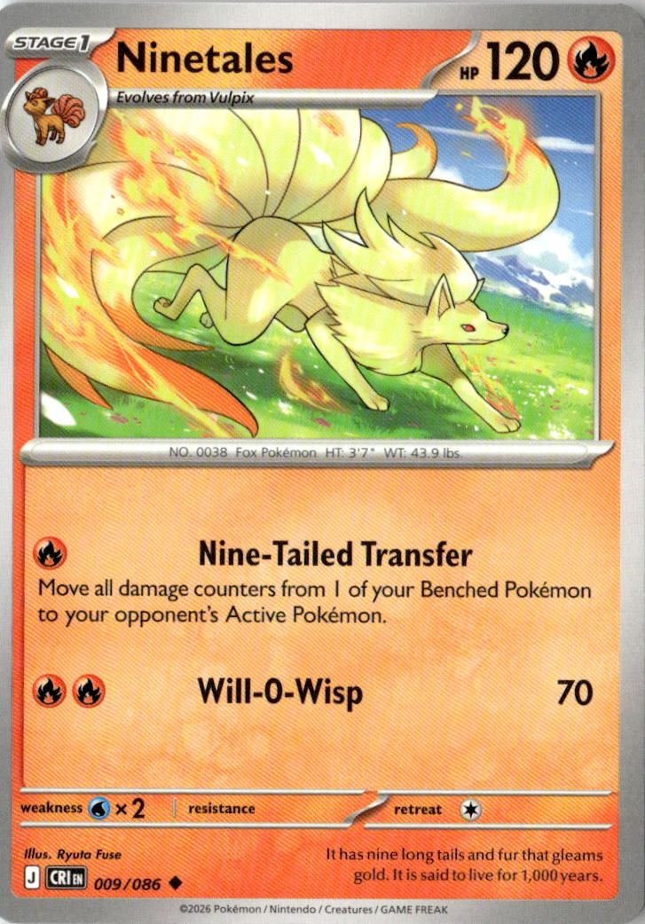 Front of Ninetales 009/086 from Chaos Rising
