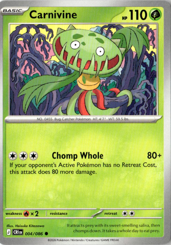 Front of Carnivine 004/086 from Chaos Rising