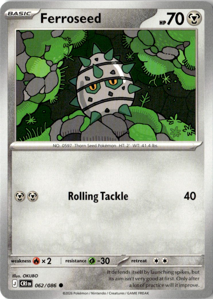 Front of Ferroseed 062/086 from Chaos Rising