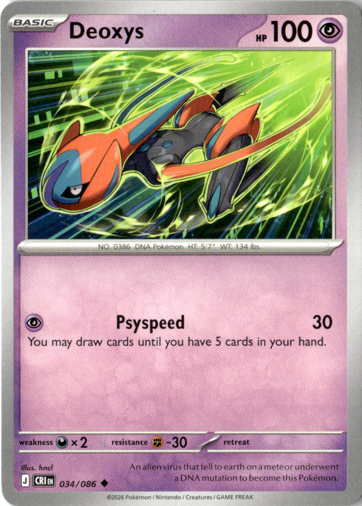 Front of Deoxys 034/086 from Chaos Rising