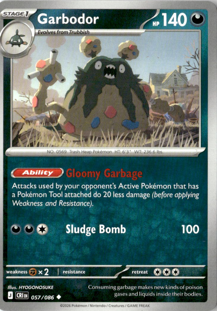Front of Garbodor 057/086 from Chaos Rising