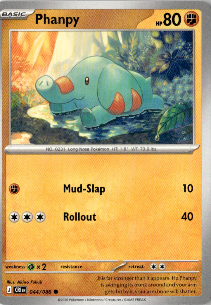Front of Phanpy 044/086 from Chaos Rising