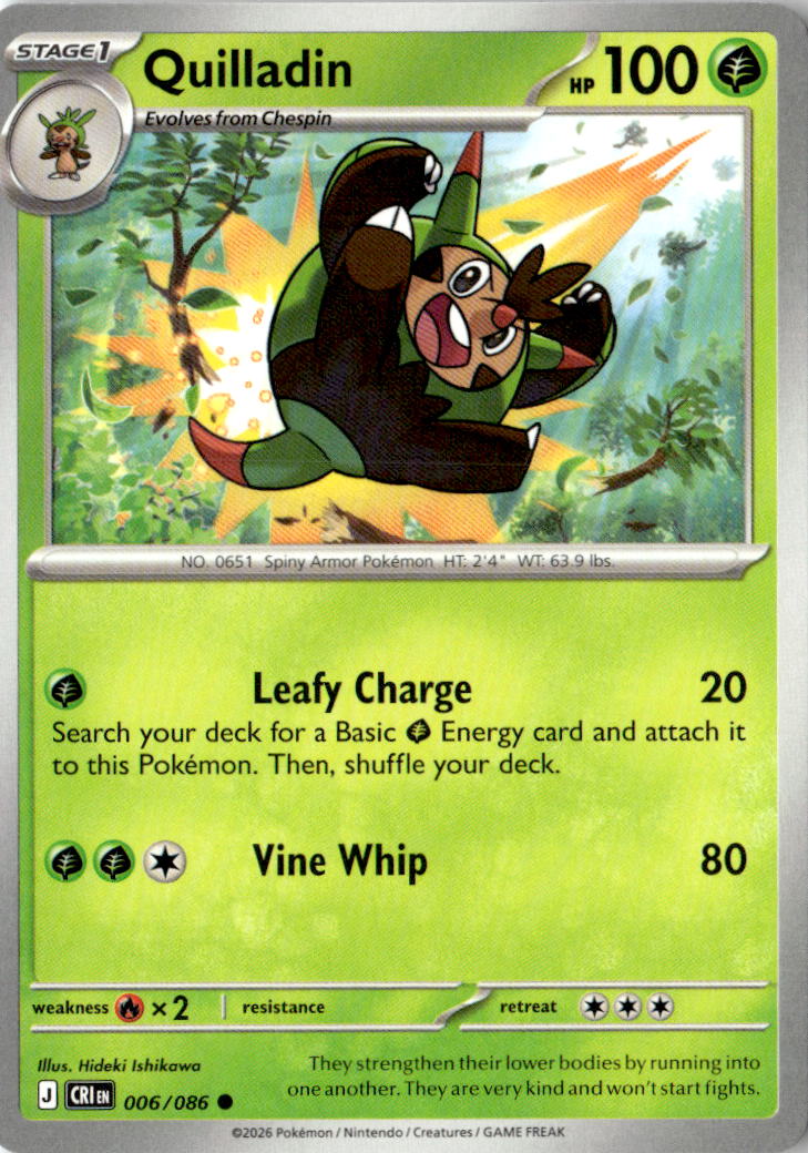 Front of Quilladin 006/086 from Chaos Rising