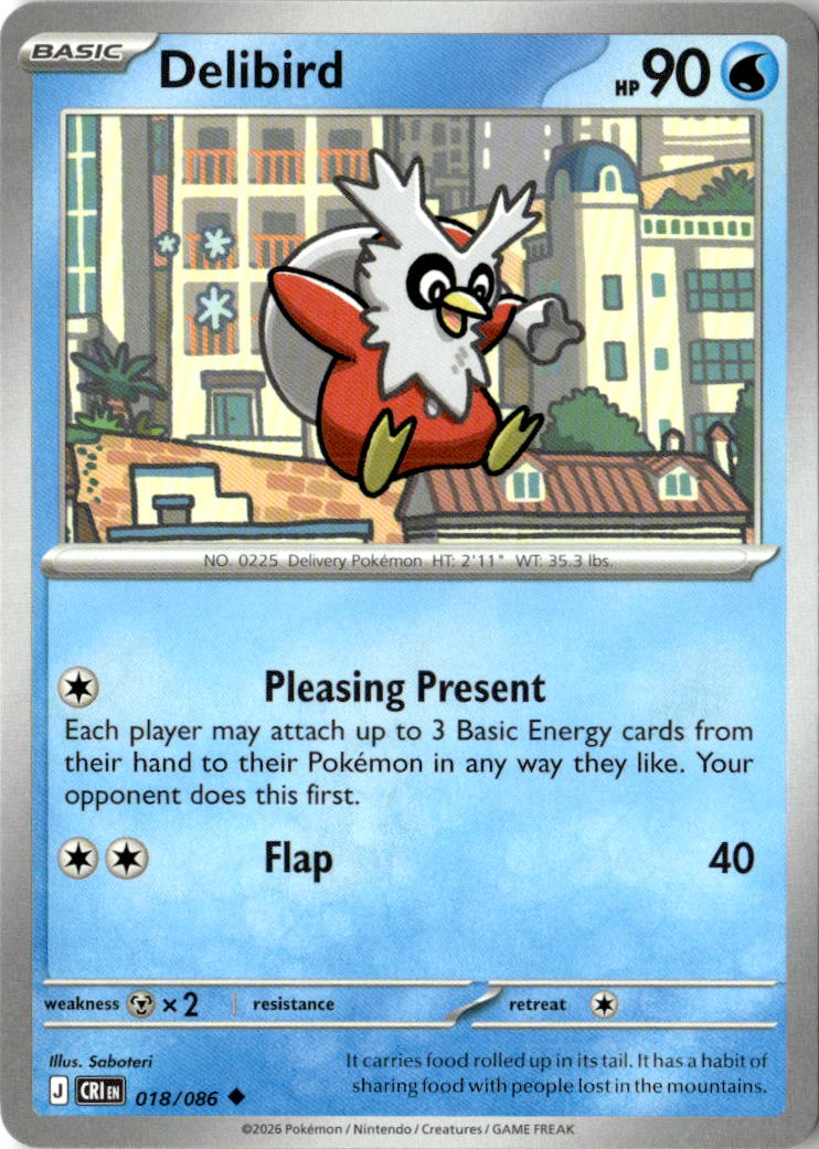 Front of Delibird 018/086 from Chaos Rising