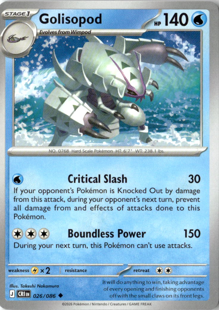 Front of Golisopod 026/086 from Chaos Rising