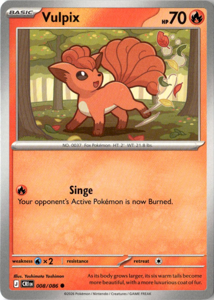 Front of Vulpix 008/086 from Chaos Rising