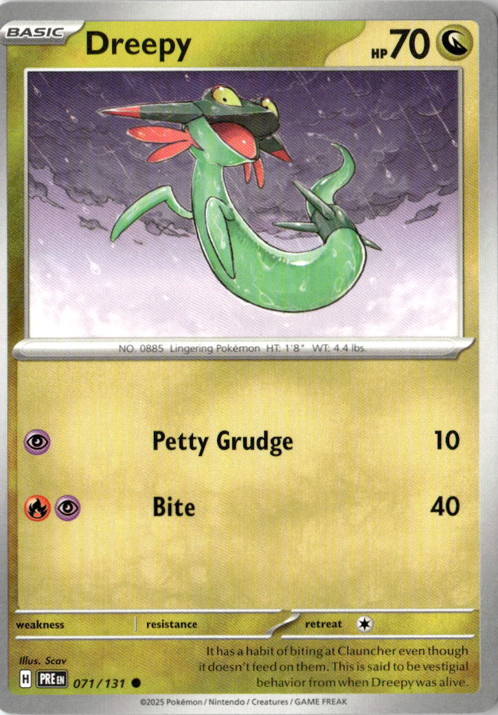 Front of Dreepy 071/131 from Prismatic Evolutions