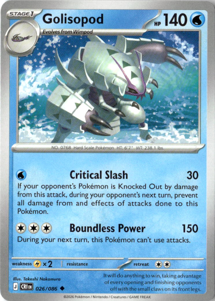 Front of Golisopod 026/086 from Chaos Rising