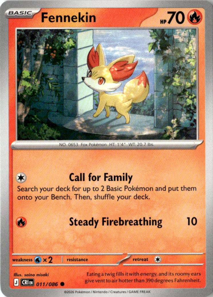 Front of Fennekin 011/086 from Chaos Rising